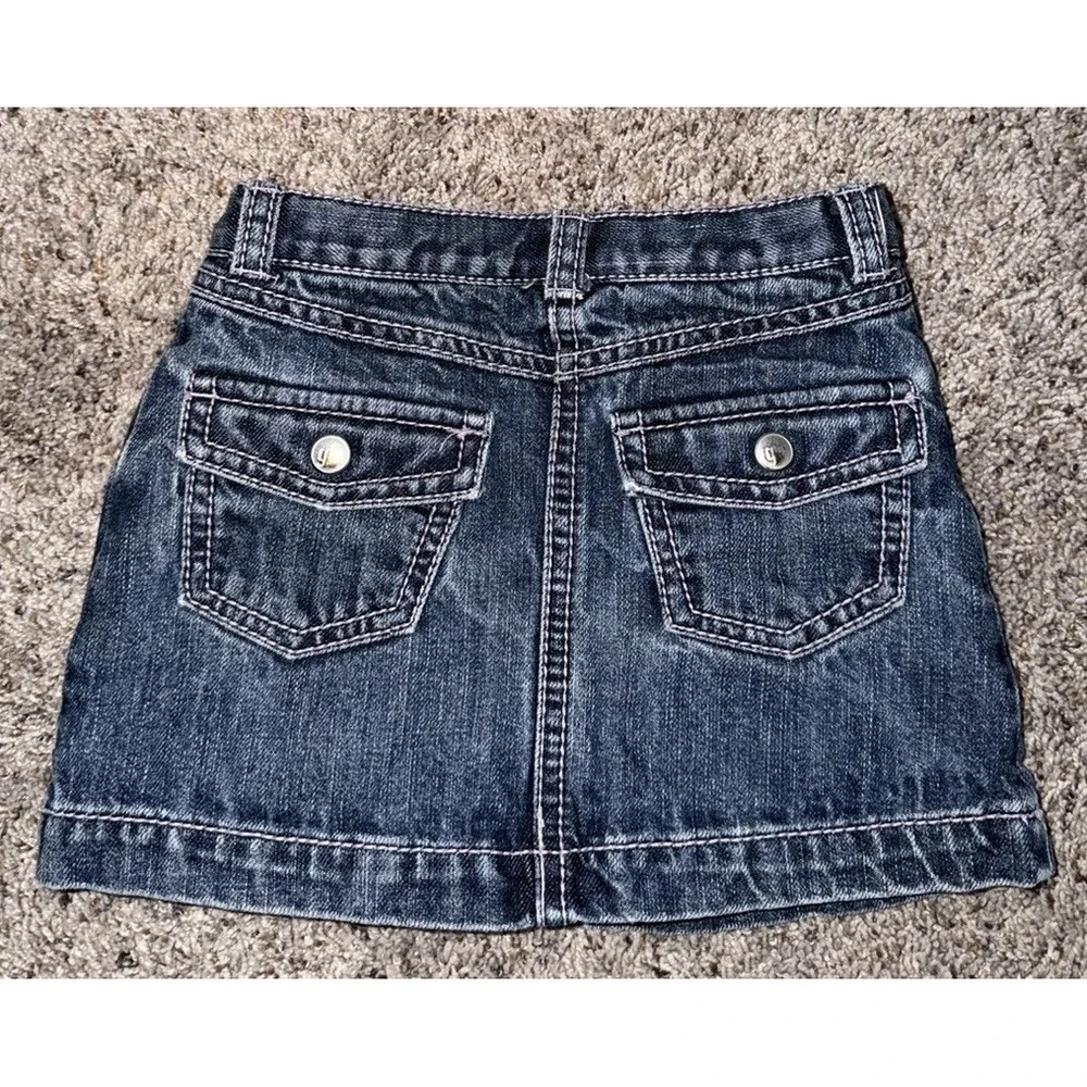 Gymboree Toddler Girl's Size 3T Denim‎ Jean Skirt/skort Pink Stiching